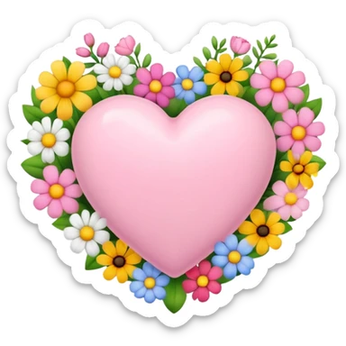 Light pink heart with flowers around it sticker