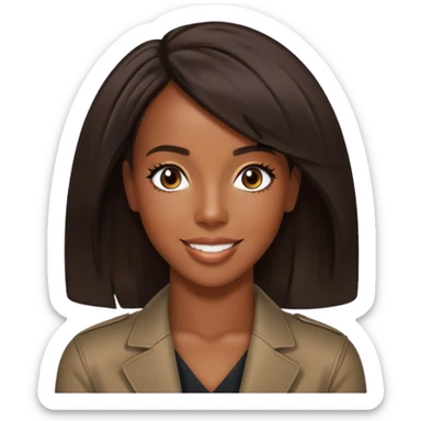 Kelly Rowland with dark brown hair sticker