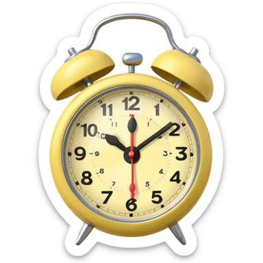pale yellow alarm clock sticker