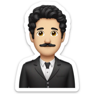 miles teller with mustache and black hair sticker