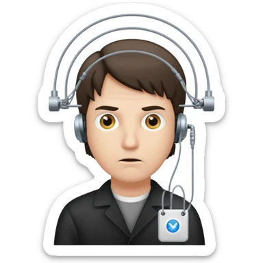 Neo getting knowledge downloaded to his mind by that wire and pin  sticker