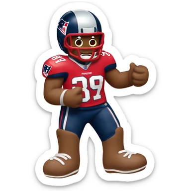Patriots player gingerbread man sticker