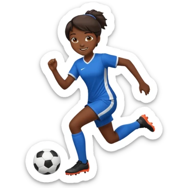 chica morena jugando futbol sticker