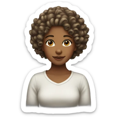 Girl with curly hair sticker