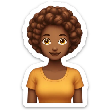 mulher jovem cabelo longo castanho com iluminado loiro, fazendo um coração com as mãos sticker