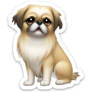 Pekinese inside a doghouse sticker