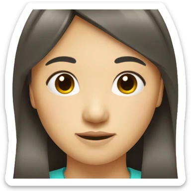 An Asian woman with twin ponytails and bangs. sticker