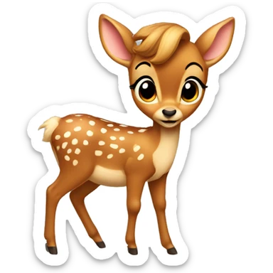 bambi with a bow sticker