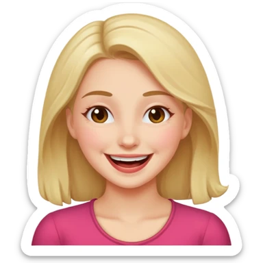 Pretty giggle blushing flirty emoji sticker