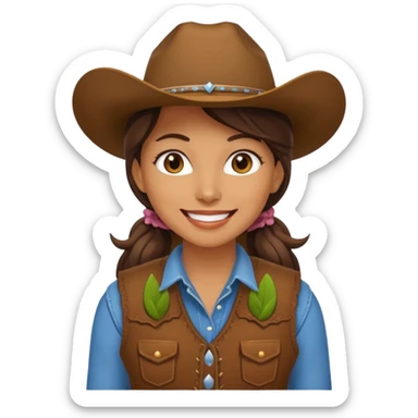 cowgirl with vest sticker