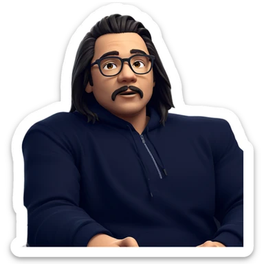 cool guy with glasses sticker