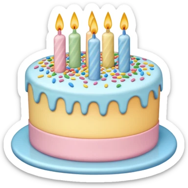 1 layer pastel birthday cake sticker