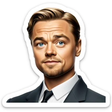 Leonardo DiCaprio with martini glass sticker