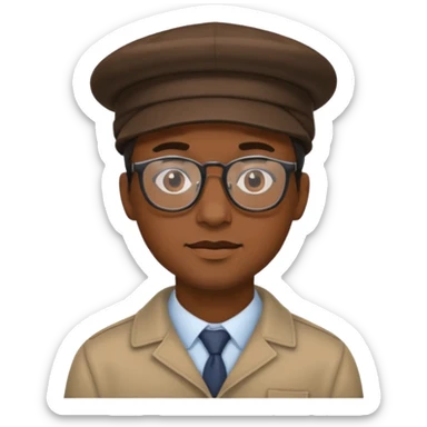 black man wearing hats and glasses sticker