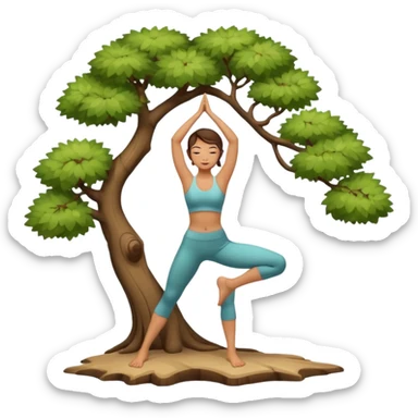Brunette girl yoga sticker