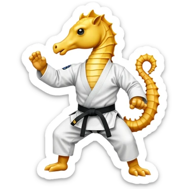 Seahorse as judo fighter sticker