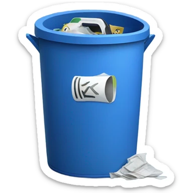 Telephone with blue screen with letters VK, put in trash can sticker