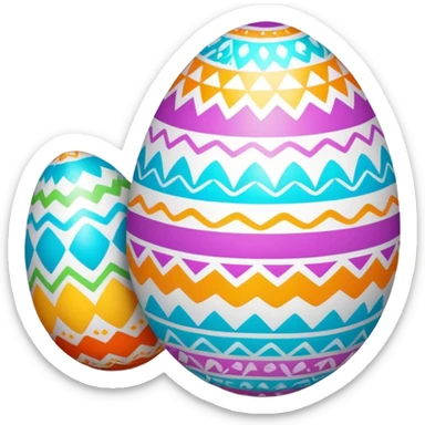 colorful Easter egg with decorative patterns sticker