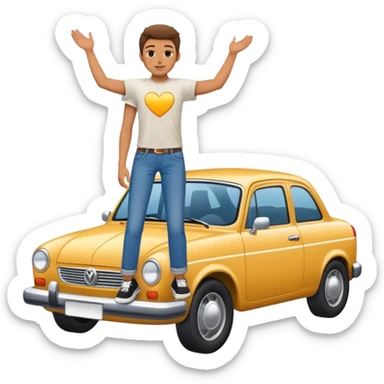 Standing on car sticker