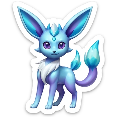 Shiny colorful Glaceon-Espeon-Pokémon sticker