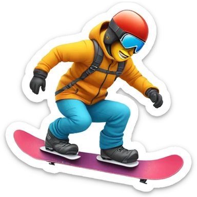 Me snowboarding sticker