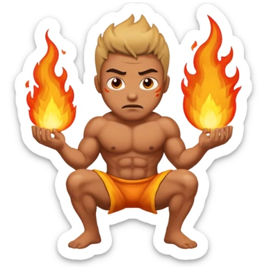 Man peeing fire sticker