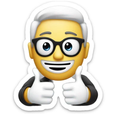 Poker face with thumbs up sticker