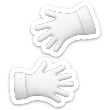 Deux gants blancs souriants, il y a un dessin mystérieux maçonnique de deux équerres inversées.  sticker