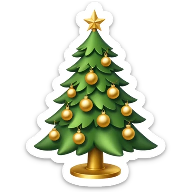 Christmas tree with Gold decorations sticker