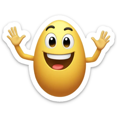 Little egg man throws his hands in the air sticker