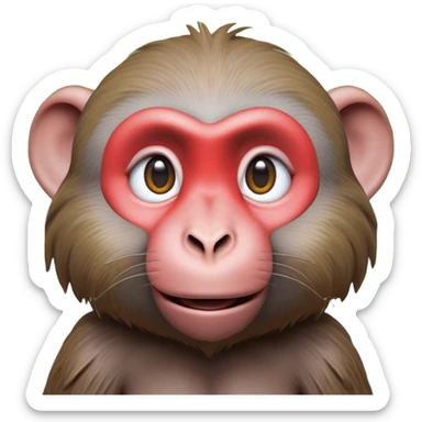 Cinematic Realistic Cute Baboon Portrait Emoji, Head tilted playfully and inquisitively, featuring a compact, sturdy build with a distinctly textured, expressive face characterized by bright, curious eyes and a subtly softened snout, rendered with realistic earthy detail and natural highlights, high shine, affectionate and spirited, styled with a touch of jungle whimsy, soft glowing outline, capturing the essence of a mischievous yet endearing baboon that appears ready to leap playfully out of the screen! sticker