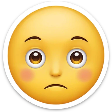 Classic yellow circle emoji with one side eye looking sticker