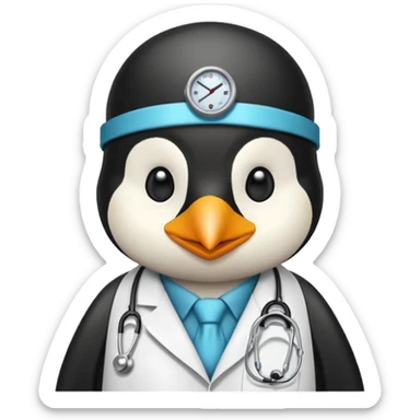 doctor penguin sticker