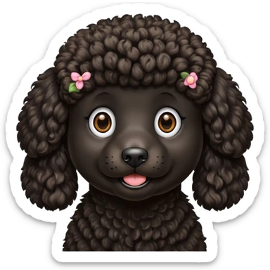black poodle with brown fur around the mouth sticker