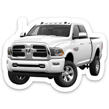 White 2025 Ram 2500 crew cab sticker
