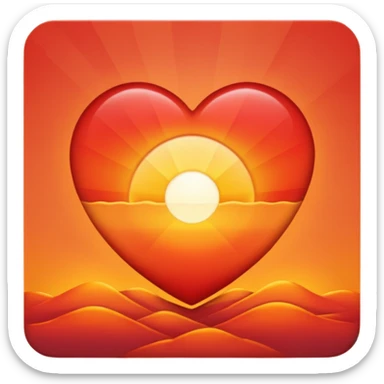 Heart with a sunrise inside  sticker