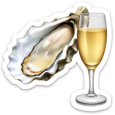oyster with champaign sticker