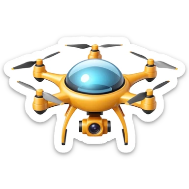 flying camera device object icon, small UFO shaped drone with camera lens, cute futuristic design, 3D cartoon, mobile game icon style, centered, clean background, no text, no watermark
 sticker