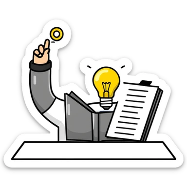 smart entrepreneur with business plan and lightbulb sticker