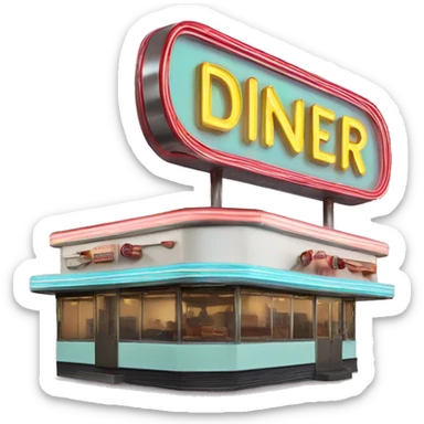 50's diner sign  sticker