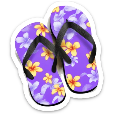 purple hawaiian flip flops sticker