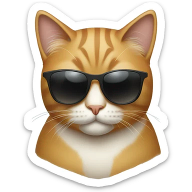 Cat with sunglasses sticker
