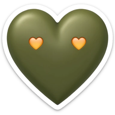Generate a khaki green heart emogee for copy and paste sticker