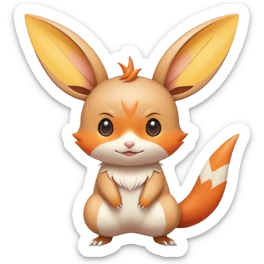 Tropical Exotic Minccino-Victini-Emolga-fusion  sticker