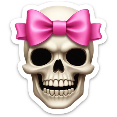 Skull with a pink bow sticker