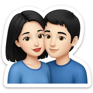 kiss a girl and boy from black hair  sticker