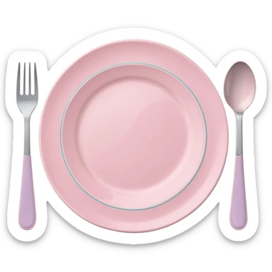Make a plate with cutlery, light pink tones, but you can use other colors sticker
