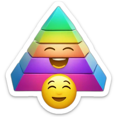 An emoji representing the Pyramid feeling of joy using a combination of vibrant colors and a smiley face. sticker