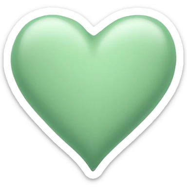 light sage green heart sticker