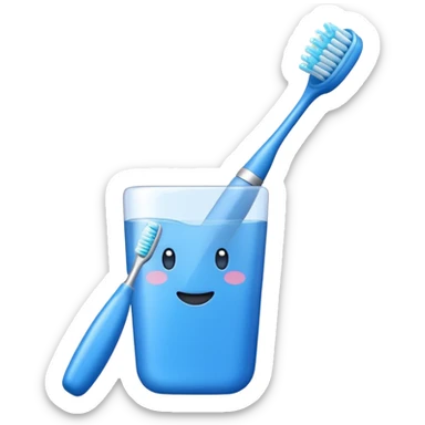 blue Toothbrush sticker